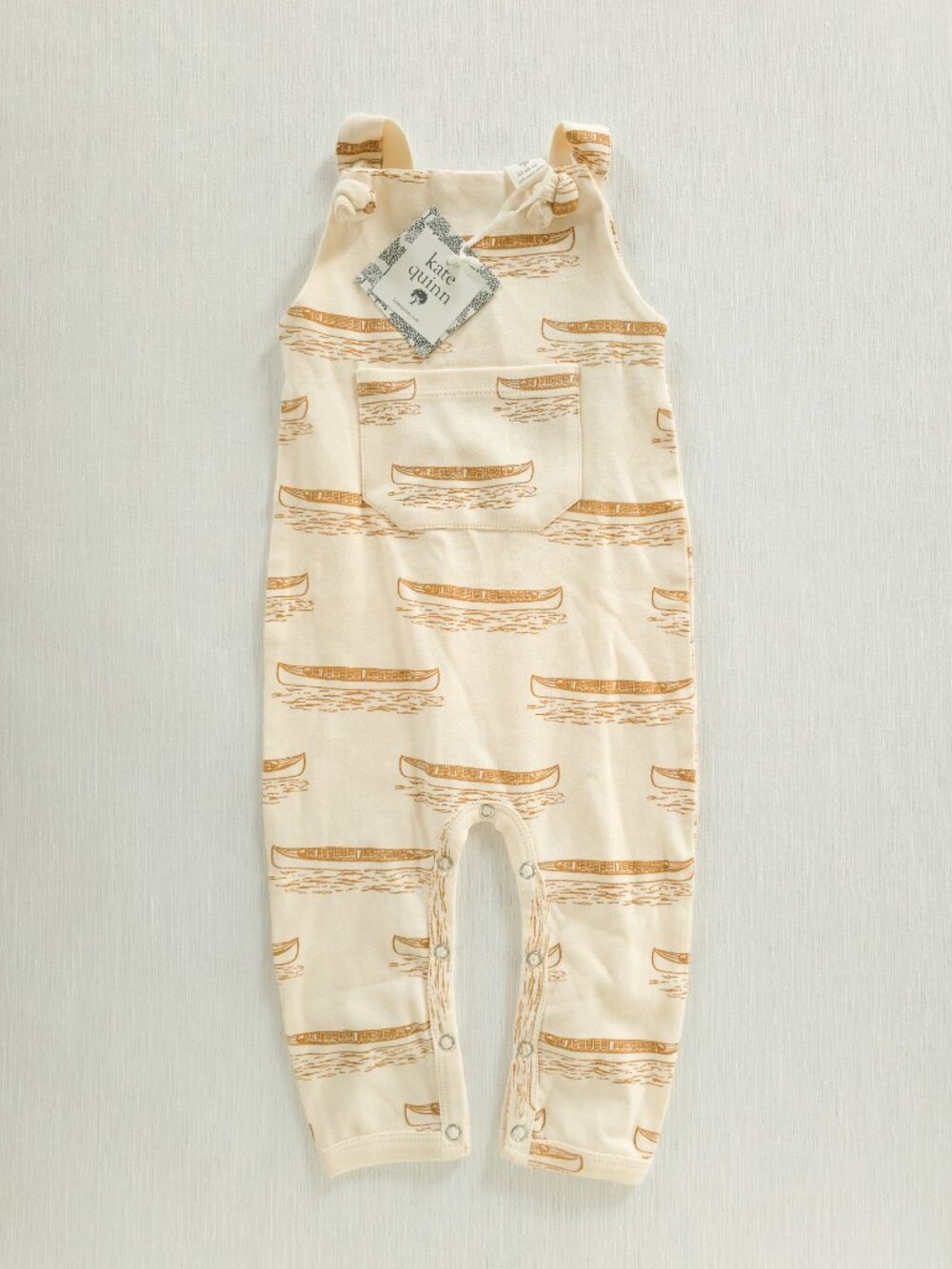 Kate Quinn Tie Overall Jumpsuit Canoe Organic Cotton Interlock 12-18 Months